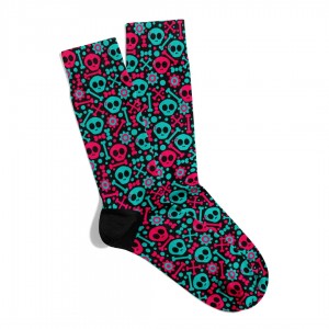 Eğlenceli Çorap  Unisex Skull Halloween Black Baskılı Çorap ECSOKET427