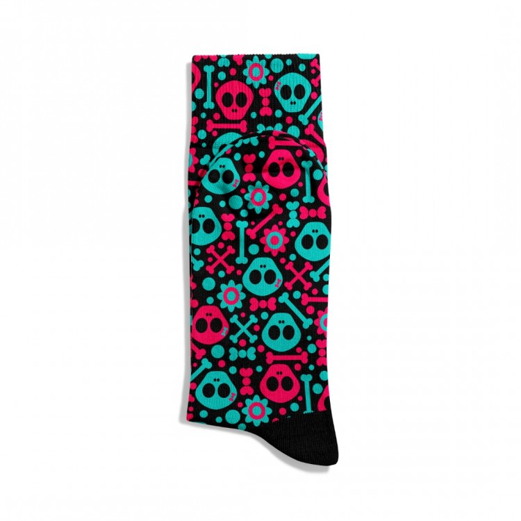 Eğlenceli Çorap  Unisex Skull Halloween Black Baskılı Çorap ECSOKET427