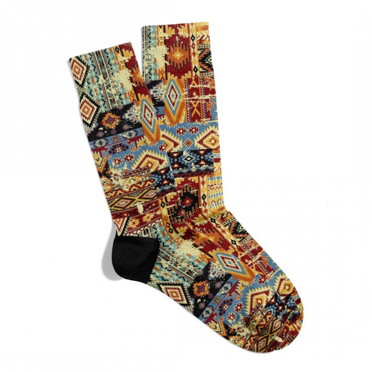 Eğlenceli Çorap  Unisex Etnik Karışık XS2 Desen Baskılı Çorap ECSOKET436