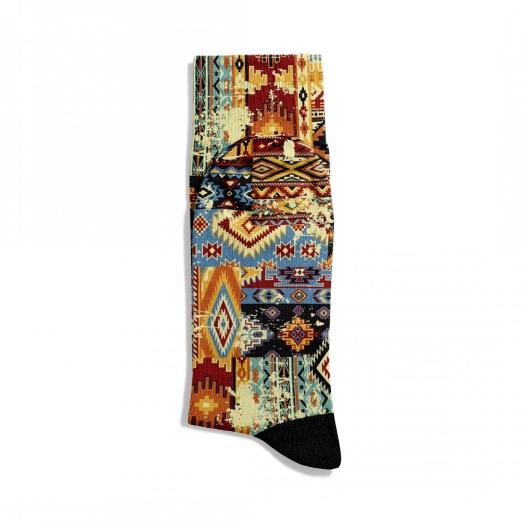 Eğlenceli Çorap  Unisex Etnik Karışık XS2 Desen Baskılı Çorap ECSOKET436