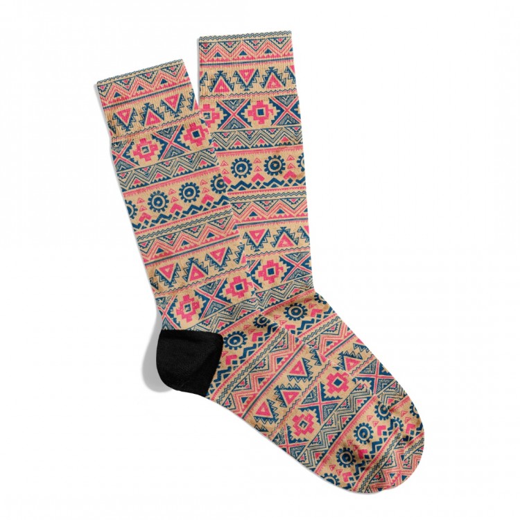 Eğlenceli Çorap Unisex Karışık Etnik Geo Desen Baskılı Çorap ECSOKET443 Eğlenceli Çorap Unisex Karışık Etnik Geo Desen Baskılı Çorap ECSOKET443