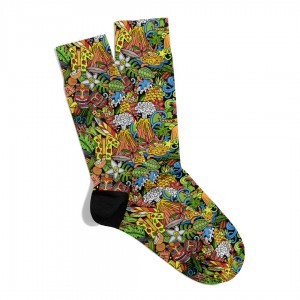 Eğlenceli Çorap  Unisex Yaz Partisi Renkli Desen Baskılı Çorap ECSOKET449