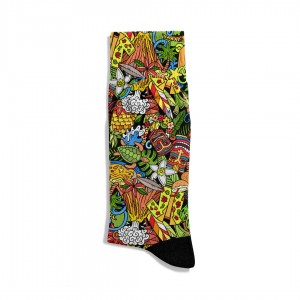 Eğlenceli Çorap  Unisex Yaz Partisi Renkli Desen Baskılı Çorap ECSOKET449