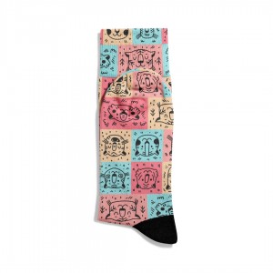 Eğlenceli Çorap  Unisex Sevimli Hayvanlar Renk Desen Baskılı Çorap ECSOKET456