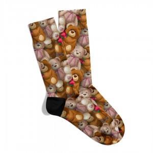Eğlenceli Çorap  Unisex Cute Teddy Bear Desen Baskılı Çorap ECSOKET459