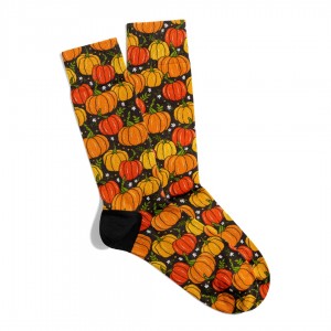 Eğlenceli Çorap  Unisex HLLwn Kabak X2 Desen Baskılı Çorap ECSOKET461