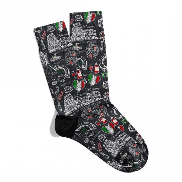 Eğlenceli Çorap  Unisex Ciano İtaly City Desen Baskılı Çorap ECSOKET470