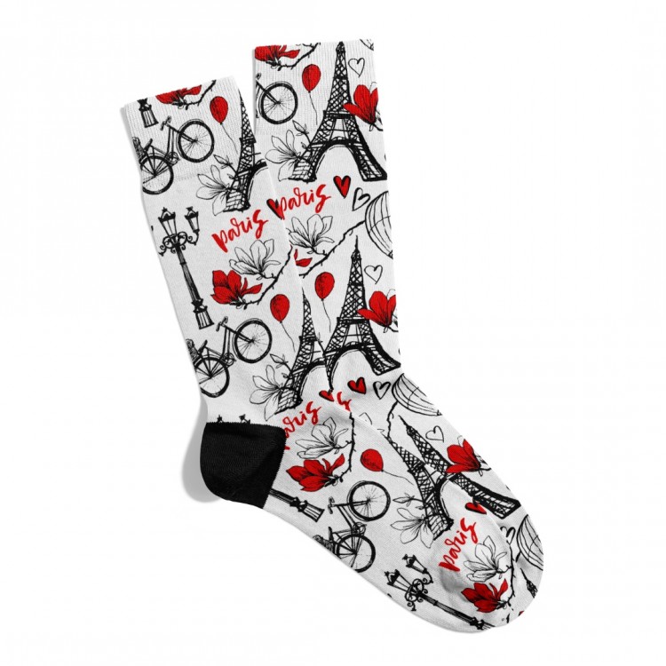 Eğlenceli Çorap  Unisex Love Paris City XD Desen Baskılı Çorap ECSOKET472