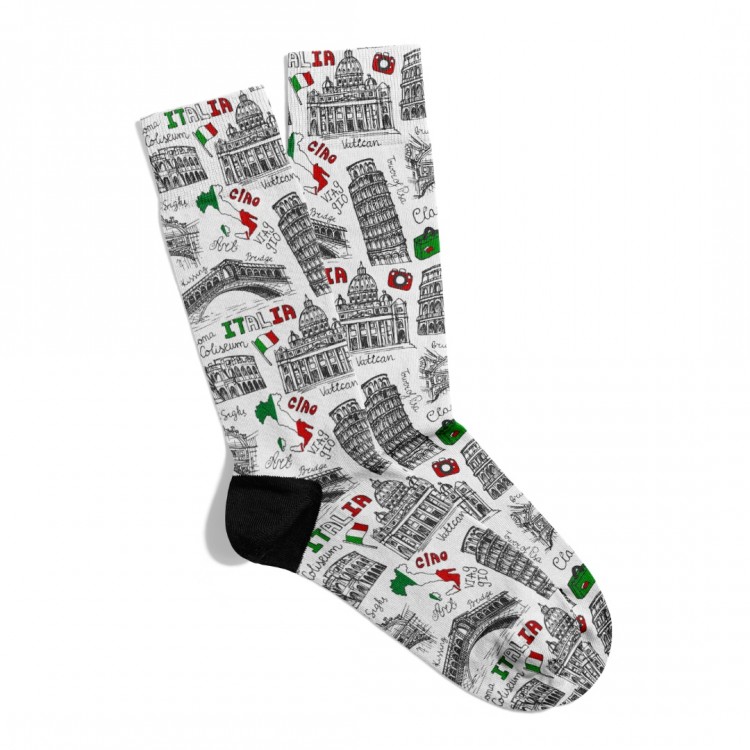 Eğlenceli Çorap  Unisex İtalia Ciano V3 Desen Baskılı Çorap ECSOKET474