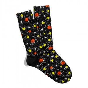 Eğlenceli Çorap  Unisex HLLween Renkli Spx Desen Baskılı Çorap ECSOKET483