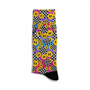 Eğlenceli Çorap  Unisex  PopArt Dama Emoji Renk Desen Baskılı Çorap ECSOKET489