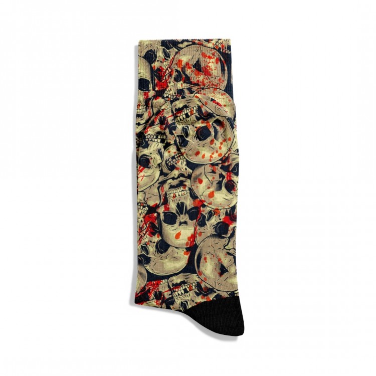 Eğlenceli Çorap Unisex Kuru Kafa Geçişli Desen Baskılı Çorap ECSOKET497 Eğlenceli Çorap Unisex Kuru Kafa Geçişli Desen Baskılı Çorap ECSOKET497