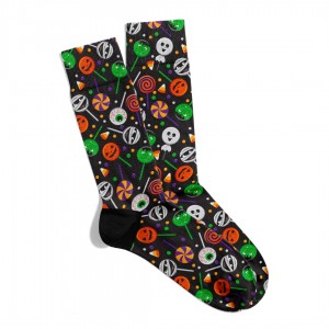Eğlenceli Çorap  Unisex Hallowen  Şeker Baskılı Çorap ECSOKET507