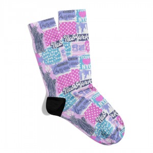 Eğlenceli Çorap  Unisex NY Love You Are Desen Baskılı Çorap ECSOKET513
