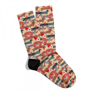 Eğlenceli Çorap  Unisex  Animal Love Valentines Baskılı Çorap ECSOKET514