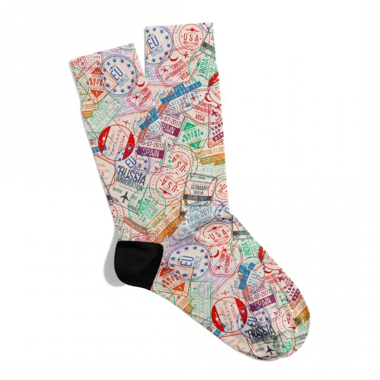 Eğlenceli Çorap  Unisex Travel City Fly Baskılı Çorap ECSOKET521