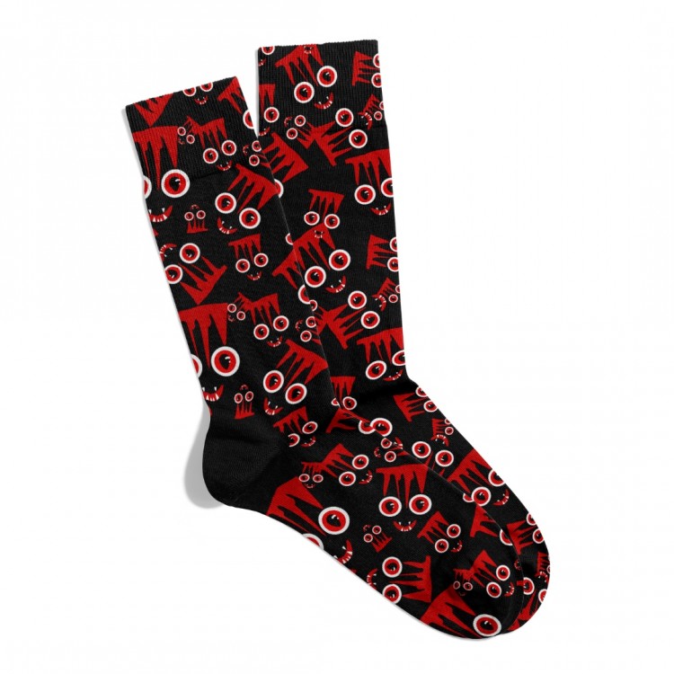 Eğlenceli Çorap Unisex Kırmızı Gözler HW Baskılı Çorap ECSOKET522 Eğlenceli Çorap Unisex Kırmızı Gözler HW Baskılı Çorap ECSOKET522