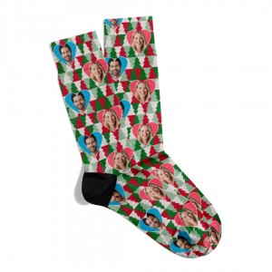 Eğlenceli Çorap Unisex Kişiye Özel Face Yüz Baskılı  Yıl Başı Temalı Baskılı  Özel Çorap EGNFC002